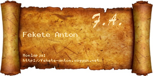 Fekete Anton névjegykártya