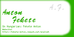 anton fekete business card